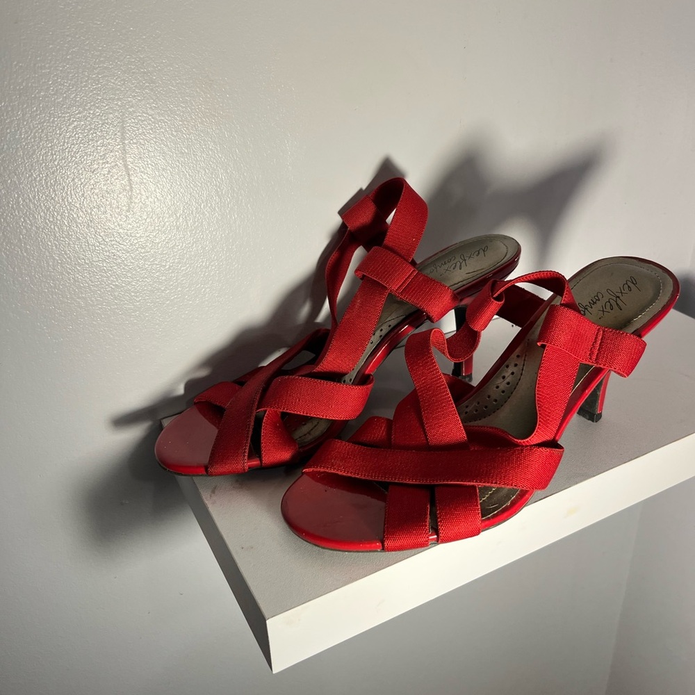 Elegant Red Strappy Heels